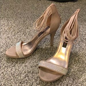 Nude strap heels